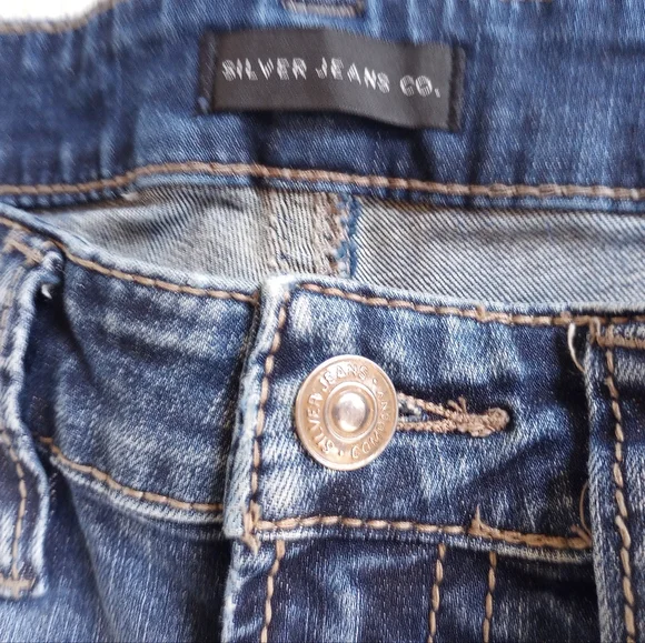 Silver Jeans Co. Bootcut Jeans Womens 30x30 Blue Dark Wash Denim Zip Fly - Picture 7 of 15